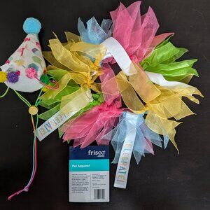 Frisco Cupcake Party Hat & Ruffle Collar Cat Birthday Accessory, One Size